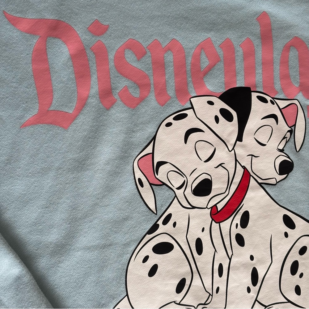 Disneyland Resort Dalmations Crewneck Sweatshirt Light Blue Disney Women's XL 1X - Picture 9 of 15